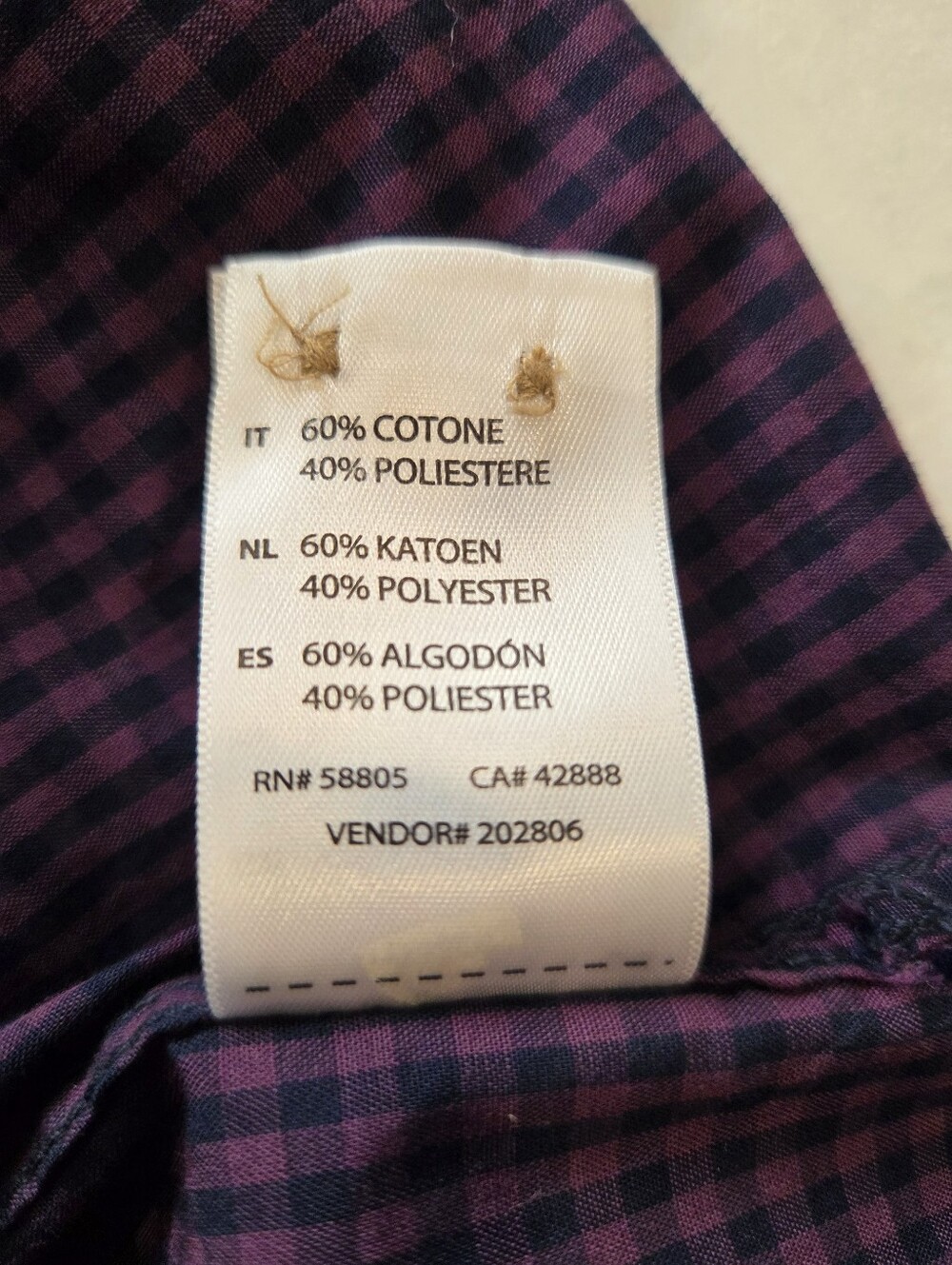 Harbor Bay Men’s Purple Plaid Button-Down Shirt - Picture 7 of 9